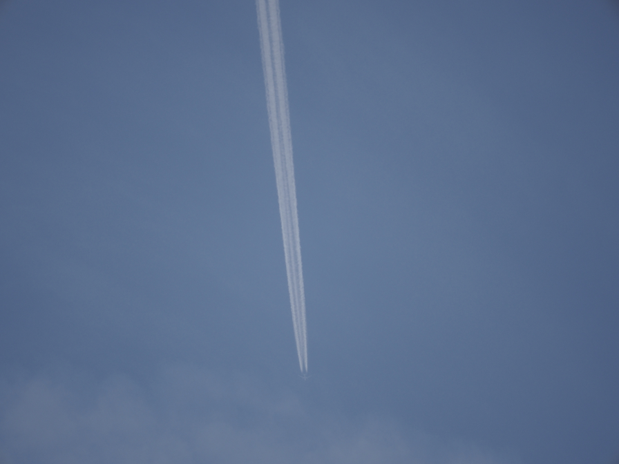 岩屋港から見えた飛行機雲